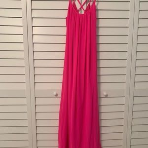Pink women evening dress